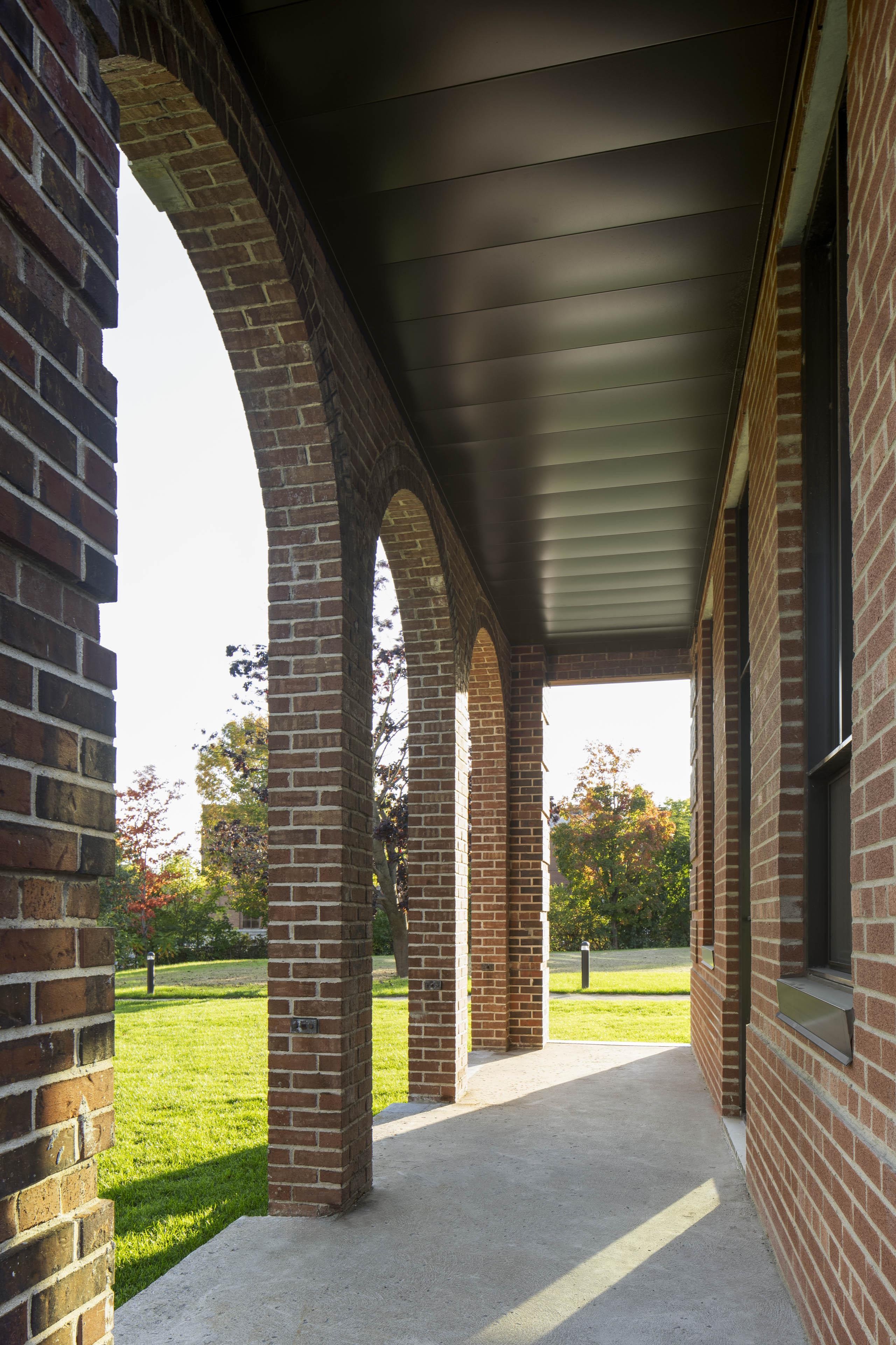 Brickwork, arches and existing fabric: architectural details of the former hospital were retained as part of its new residential use.