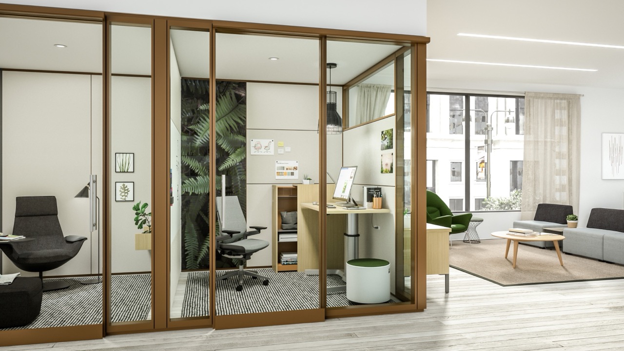 Akustisch entkoppelter Arbeits-Pod 